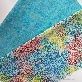 115" Batik Cotton Coordinates (2) - Rainbow Sherbet - Mint