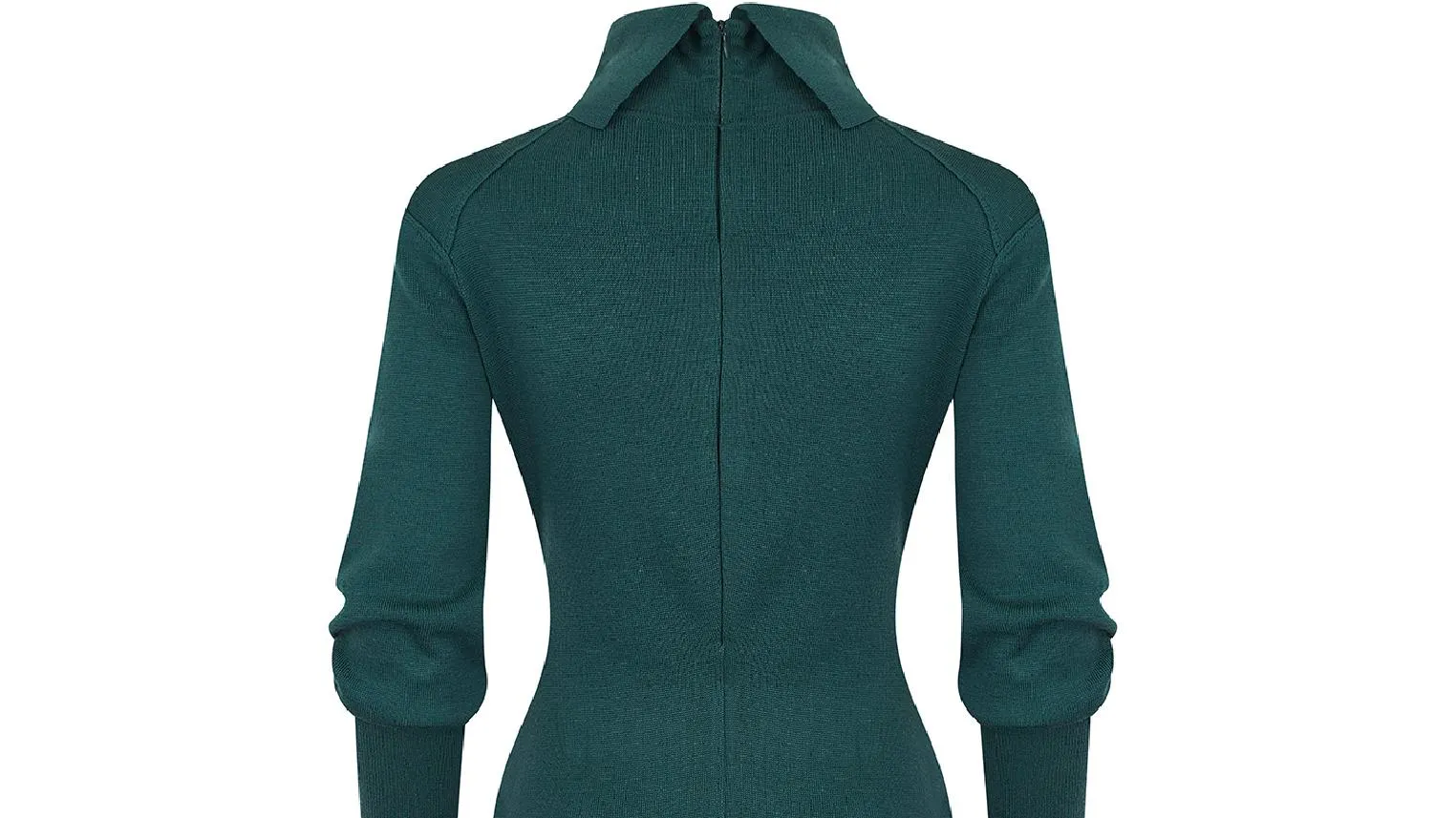 1980s Alaia Wool Teal Green Bodycon Dress