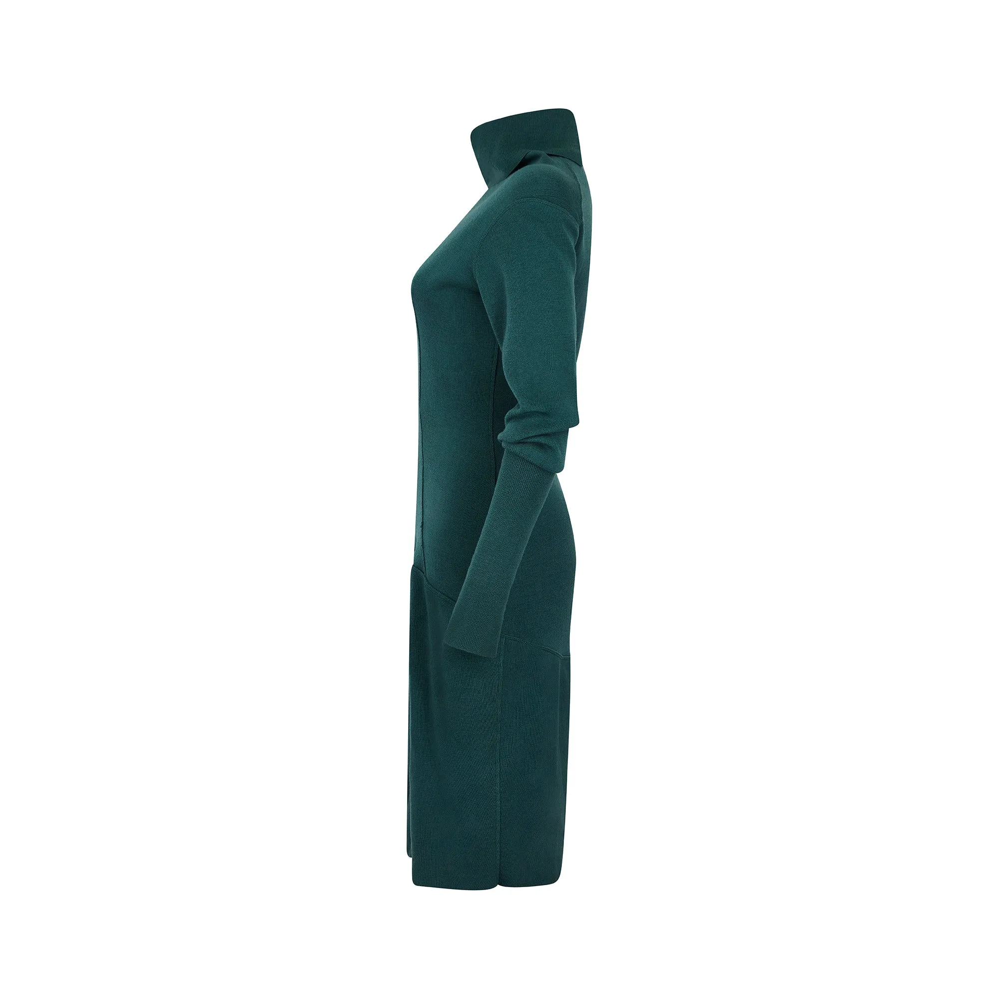 1980s Alaia Wool Teal Green Bodycon Dress