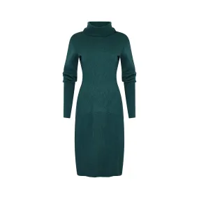 1980s Alaia Wool Teal Green Bodycon Dress