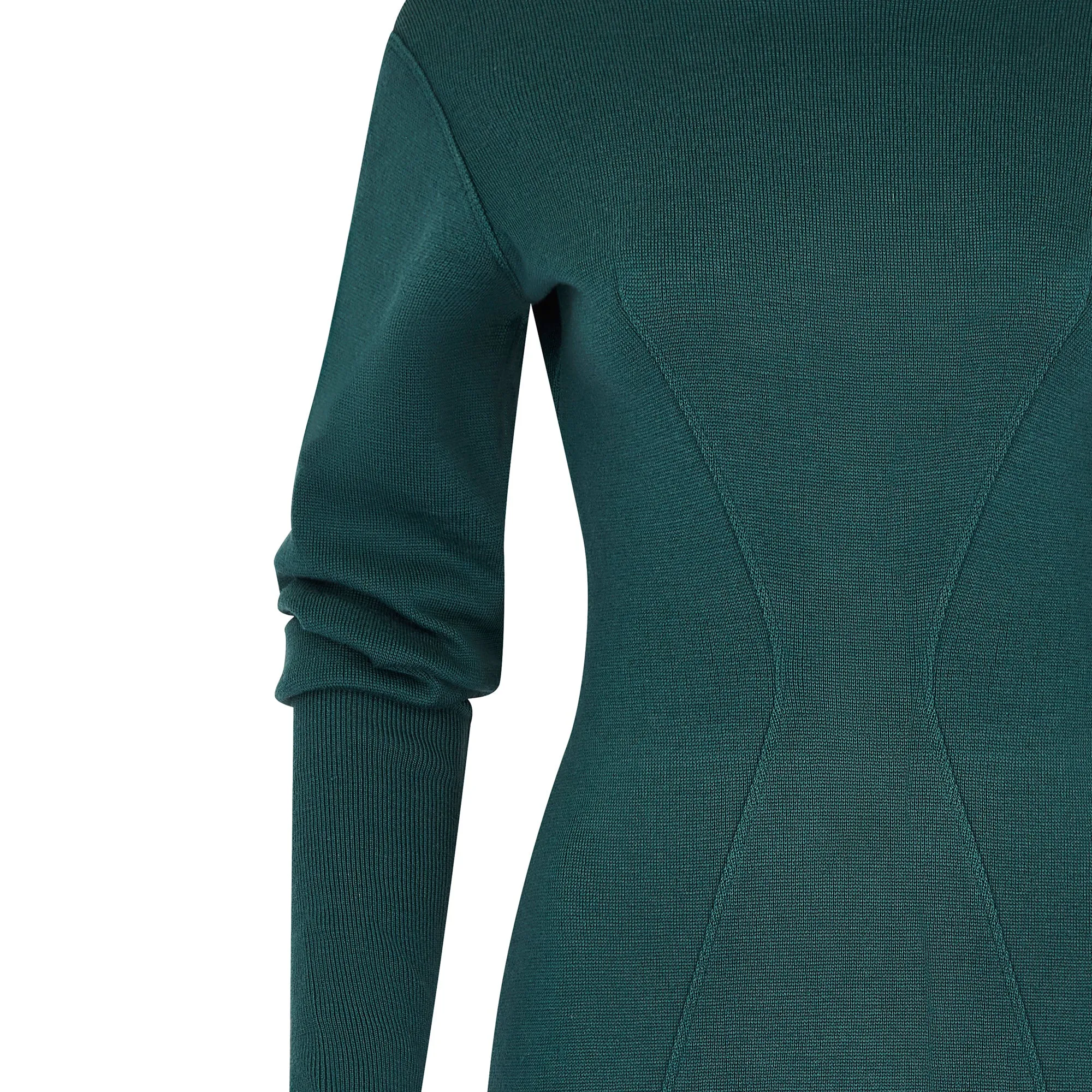 1980s Alaia Wool Teal Green Bodycon Dress