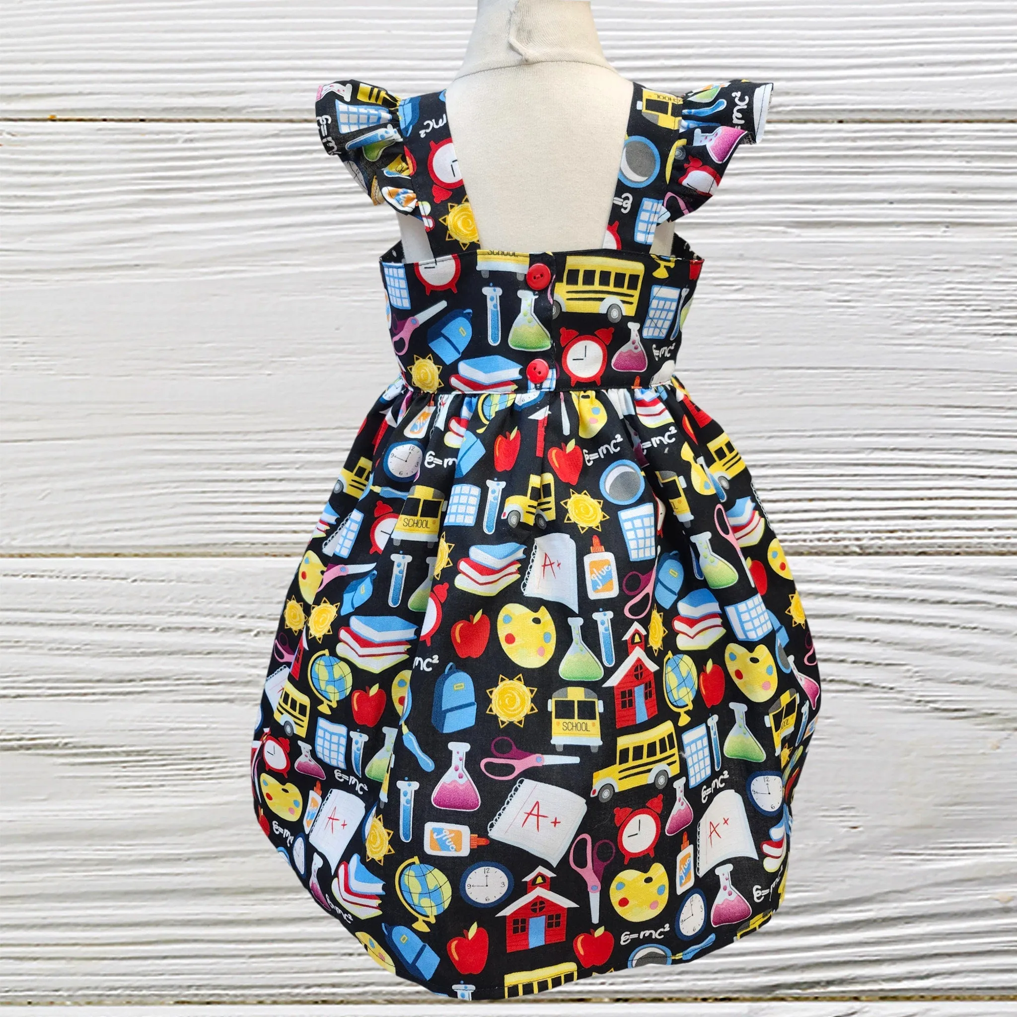 1st day school dress, Back to school dress, 1st day school, Girls school dress, Kindergarten dress, Alphabet Dress, Preschool Dress, Apple Dress