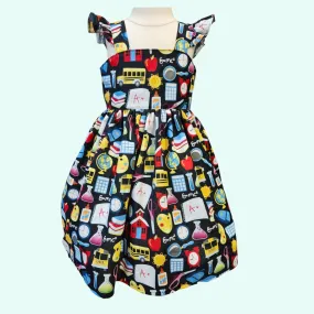 1st day school dress, Back to school dress, 1st day school, Girls school dress, Kindergarten dress, Alphabet Dress, Preschool Dress, Apple Dress