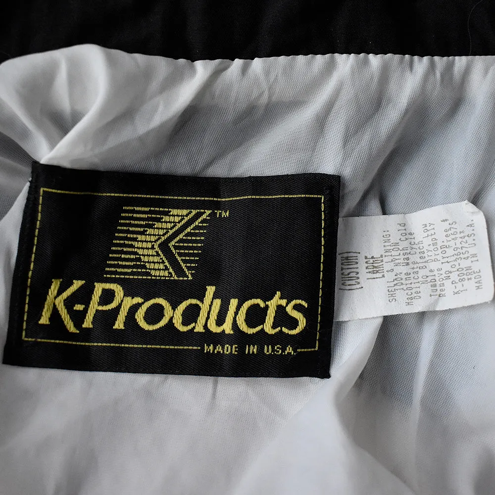 80’s～ K-Products チェッカーフラッグ！ ナイロンレーシングジャケット USA製 231113H