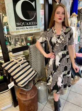 Abstract Animal Print Dress