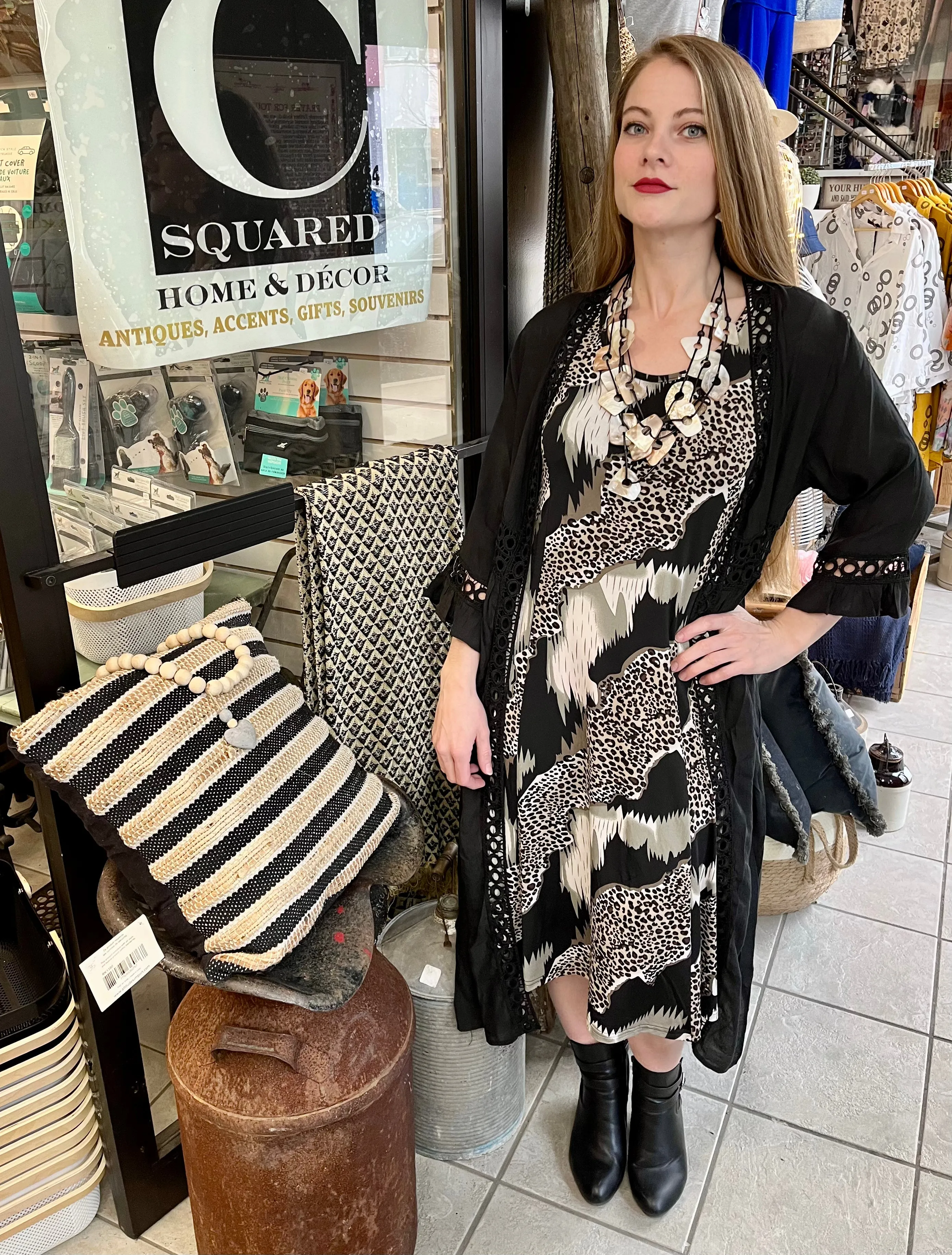 Abstract Animal Print Dress