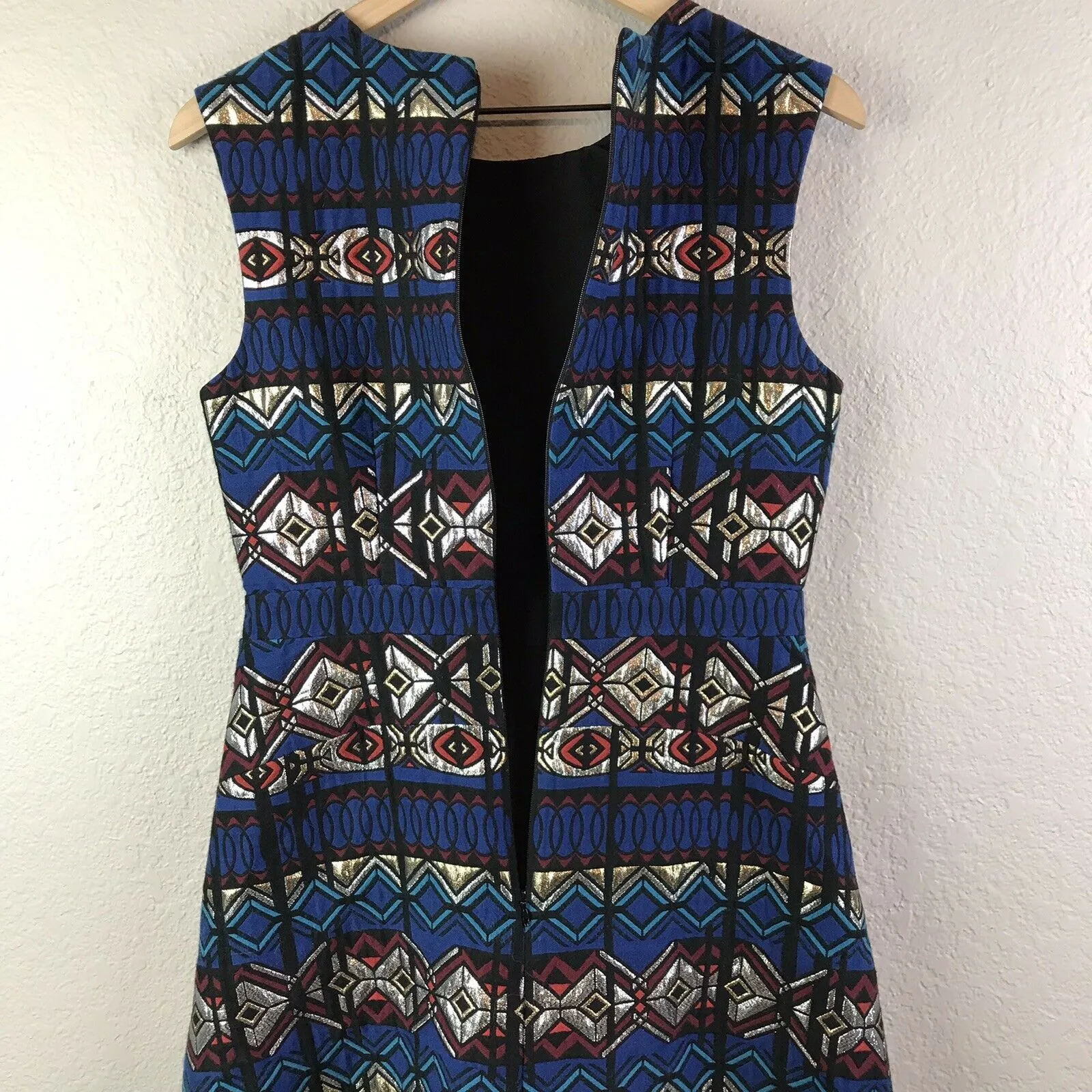 Abstract Print Metallic Dress