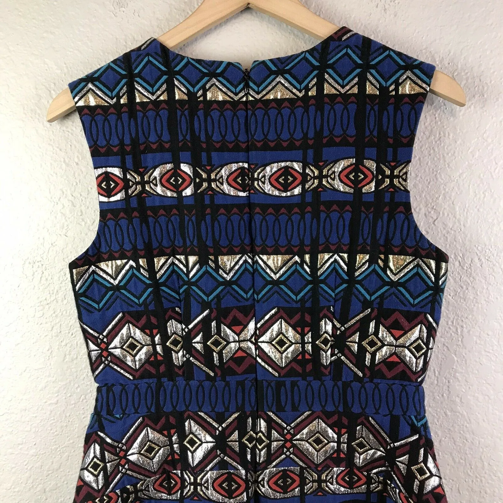 Abstract Print Metallic Dress