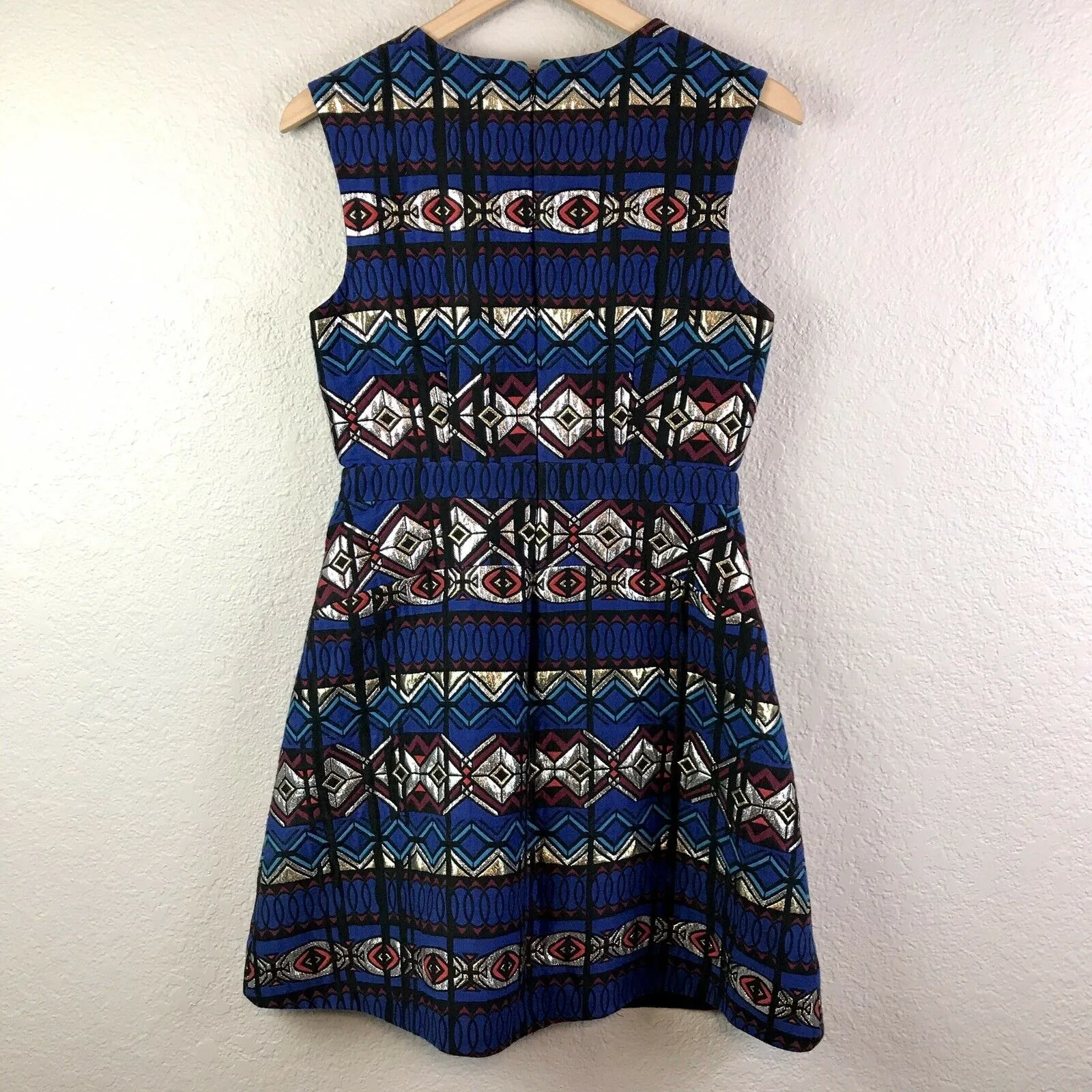 Abstract Print Metallic Dress