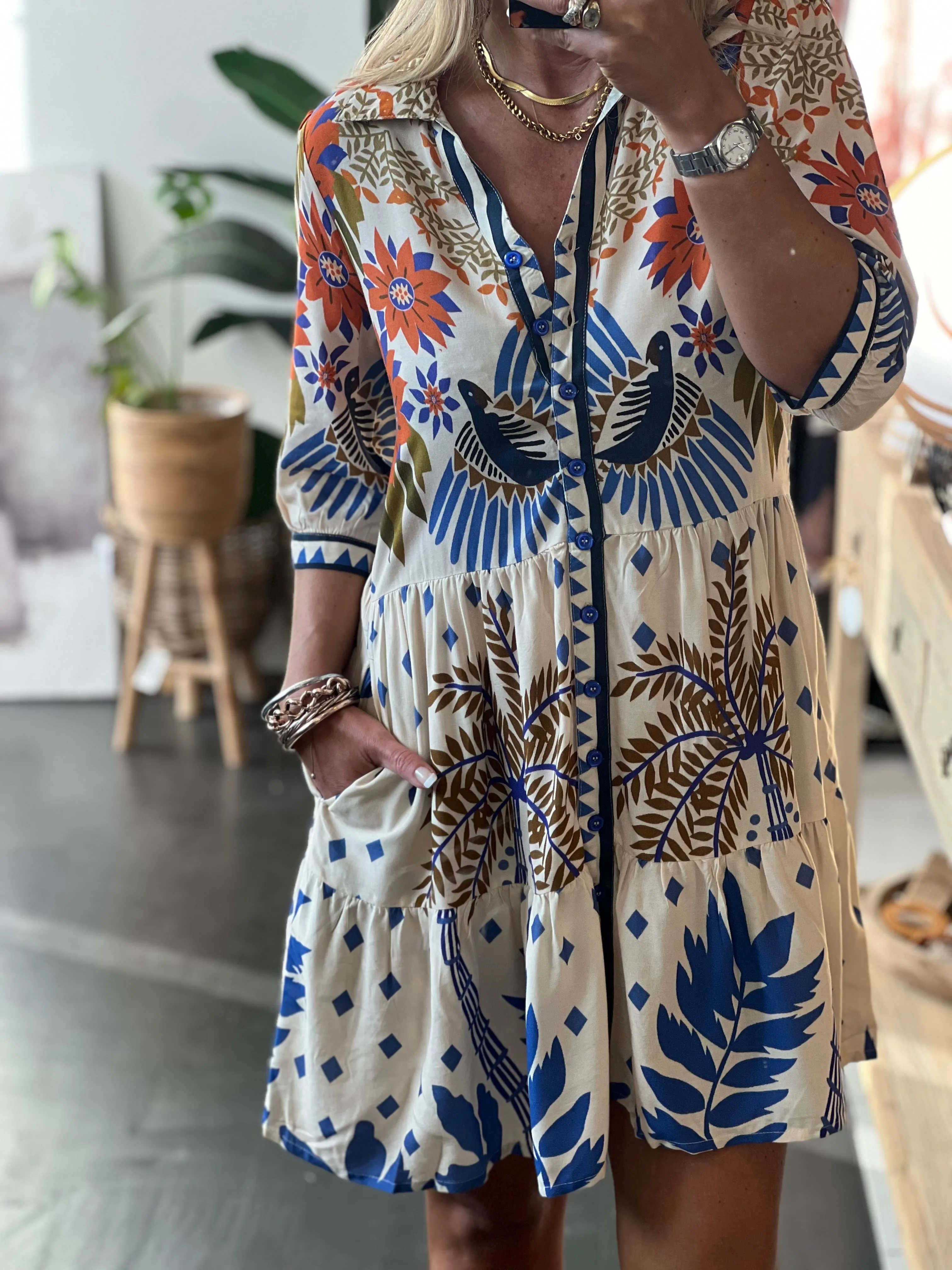 Aegean Mini Shirt Dress
