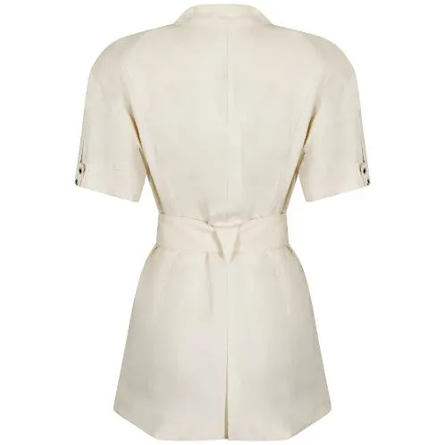 Archive 1990s Thierry Mugler White Belted Safari Jacket
