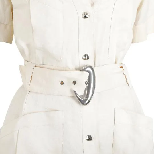 Archive 1990s Thierry Mugler White Belted Safari Jacket