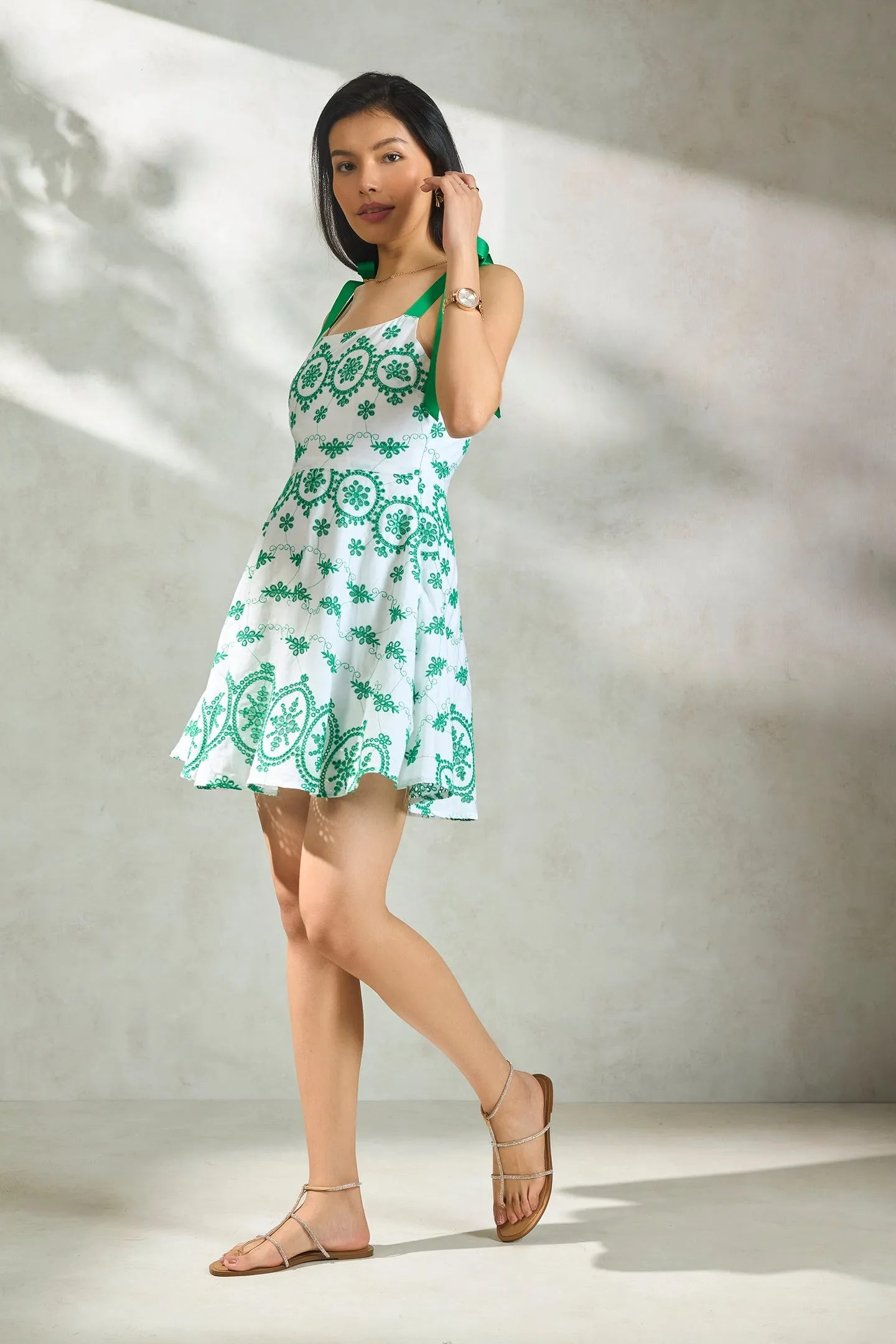 Aretha| Broderie Anglais Cotton Dress