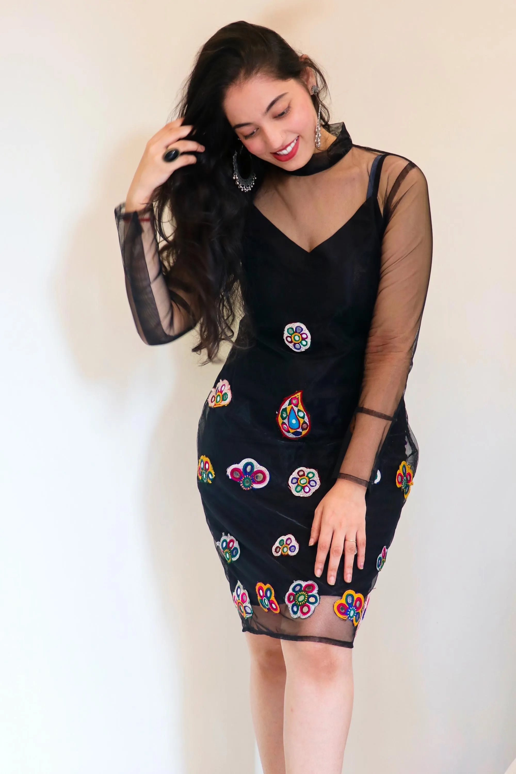 AVYA BLACK KUTCHI HAND WORK DRESS