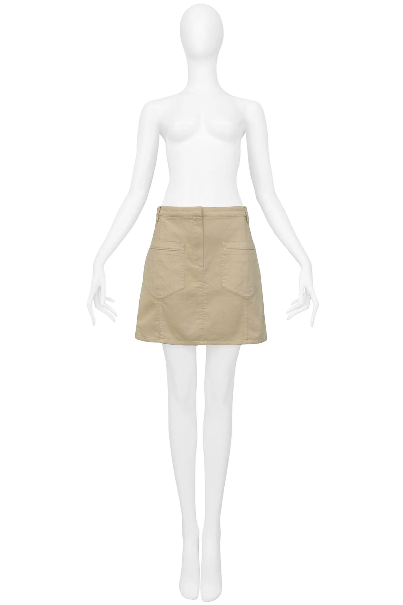 BALENCIAGA KHAKI POCKET MINI SKIRT