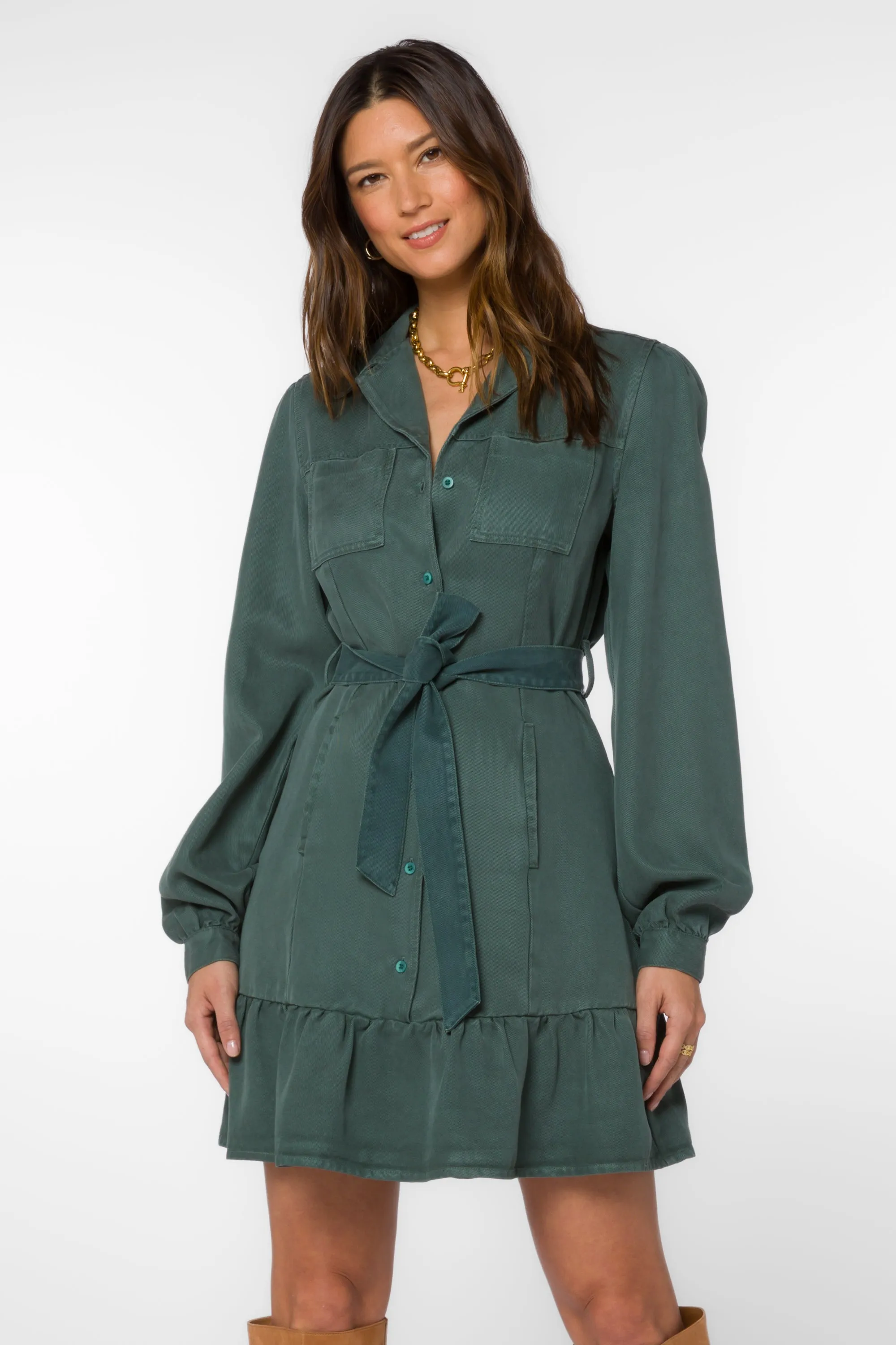 Bethenny Dark Green Dress