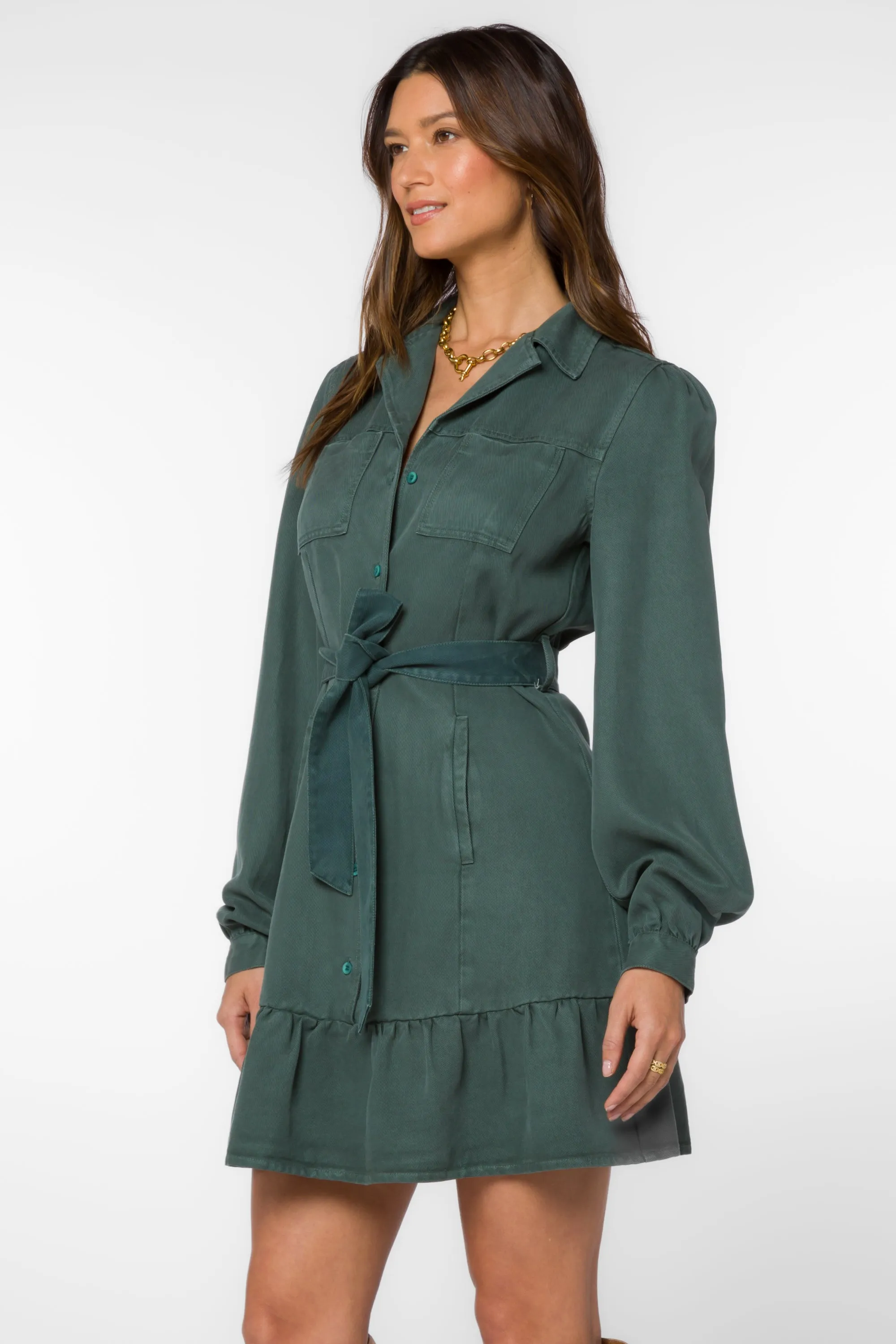 Bethenny Dark Green Dress