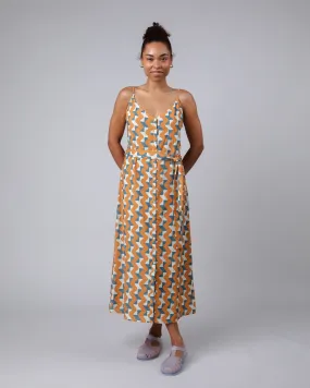 Big Tiles Long Dress Ochre