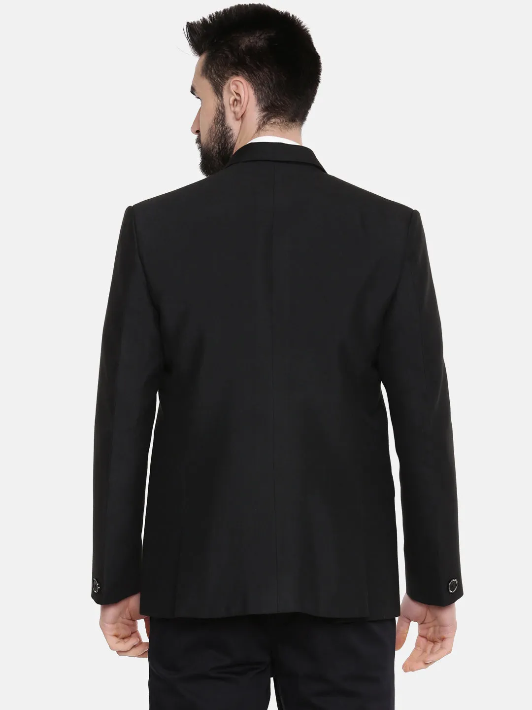 Black Men's Cotton Blazer - MMJ0143