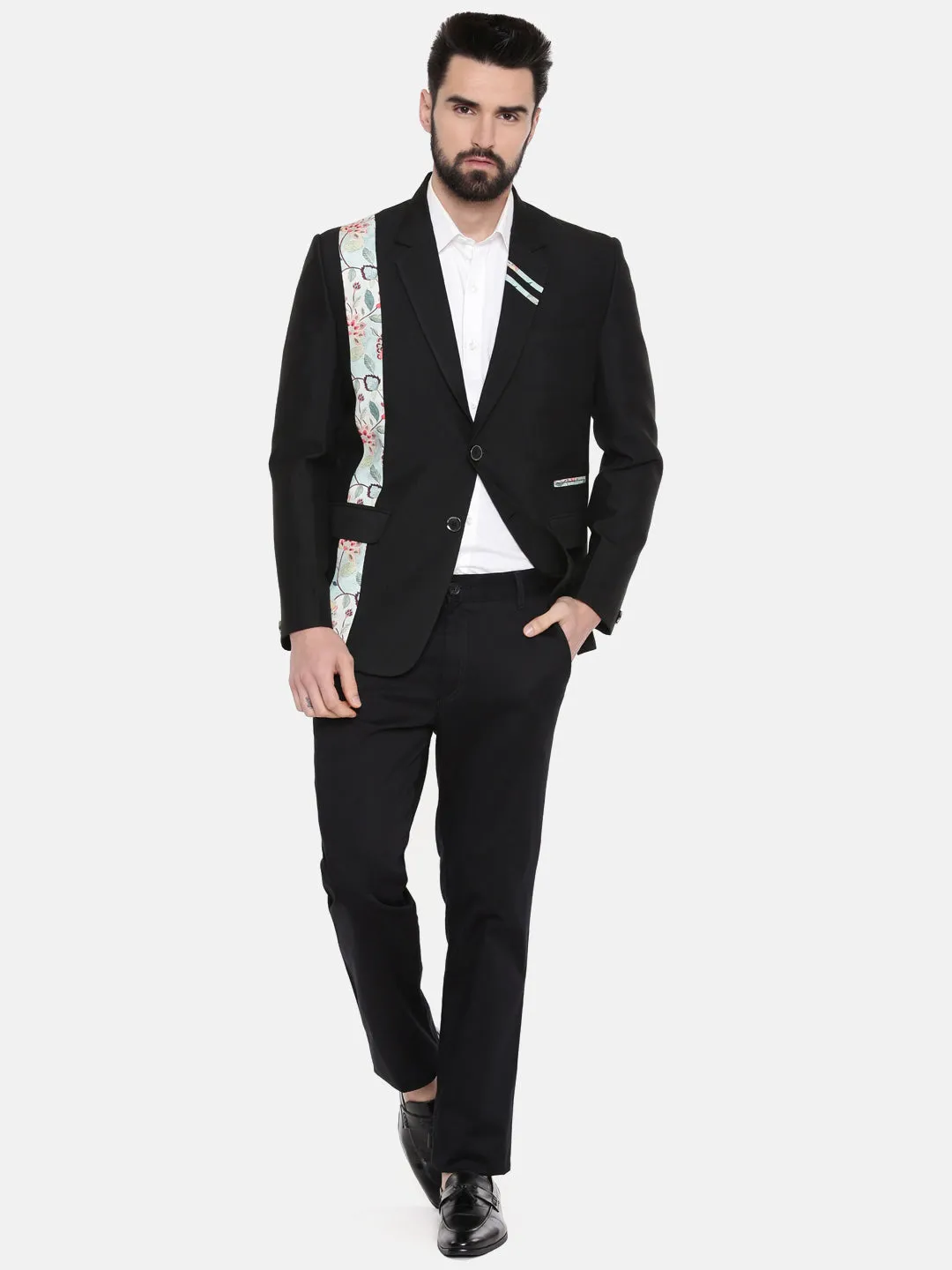 Black Men's Cotton Blazer - MMJ0143