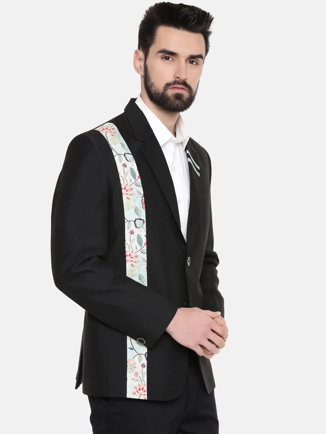 Black Men's Cotton Blazer - MMJ0143