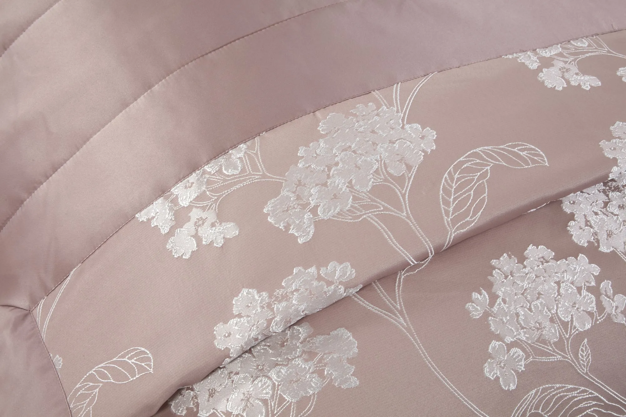 Blossom - Embellished Jacquard Quilted Bedspread Set in Blush Pink
