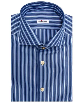 Blue and White Stripe Dress Shirt
