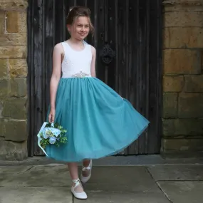Bohemian Classic Dress - Teal Tea Length