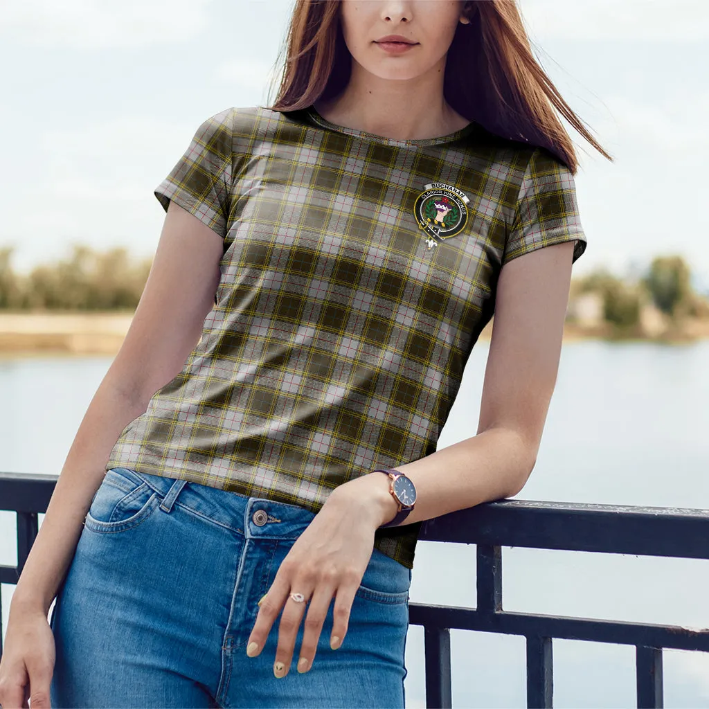 Buchanan Dress Tartan T-Shirt with Family Crest