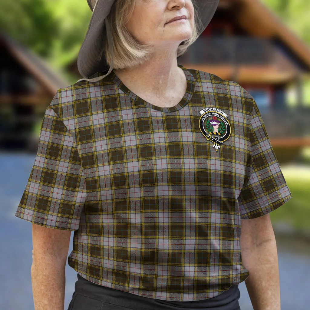 Buchanan Dress Tartan T-Shirt with Family Crest