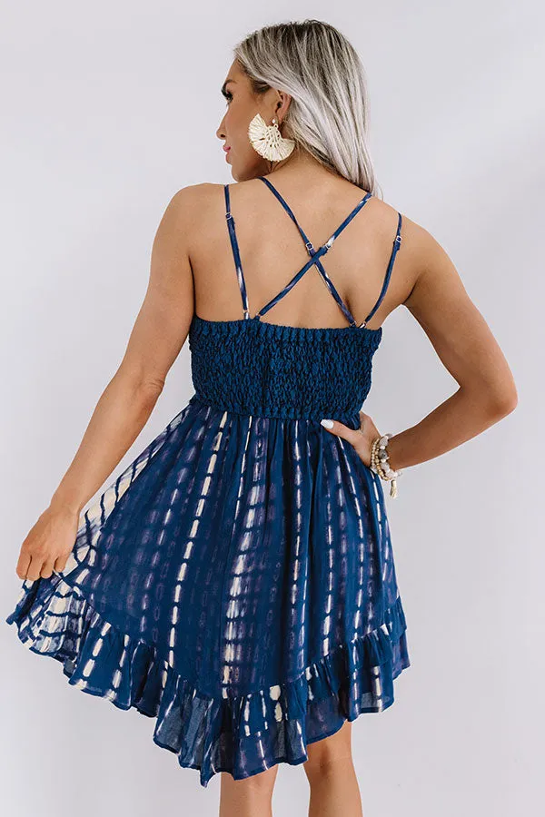 Cayman Isle Cutie Crochet Dress In Navy