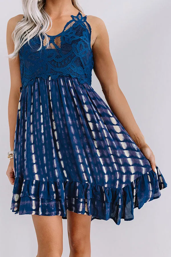 Cayman Isle Cutie Crochet Dress In Navy