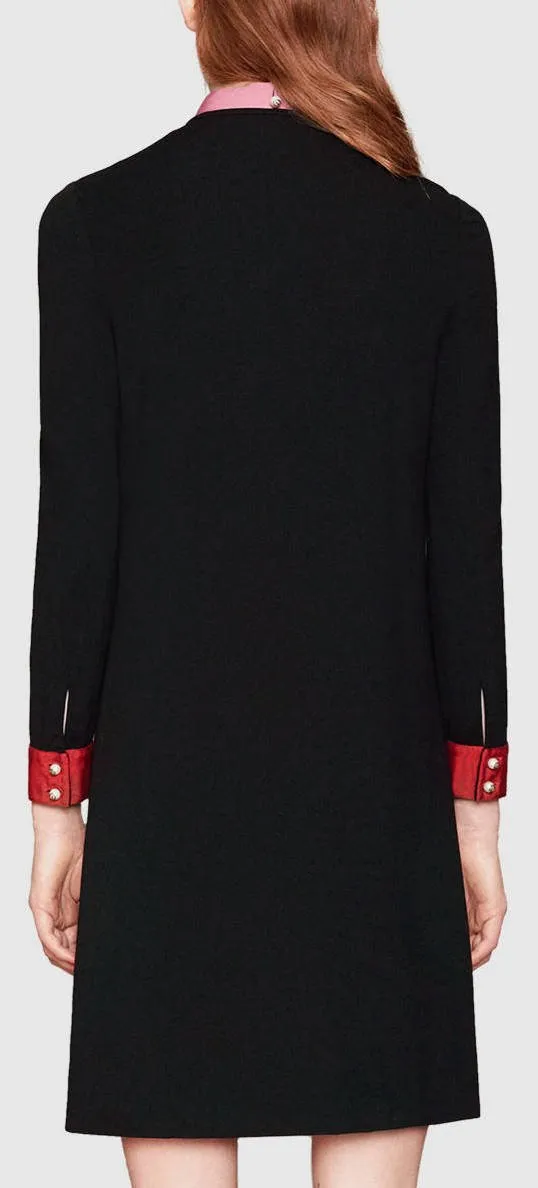 Color Contrast Tie Shirt Dress