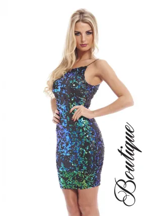 Coloured Sequin Covered Bodycon Dress