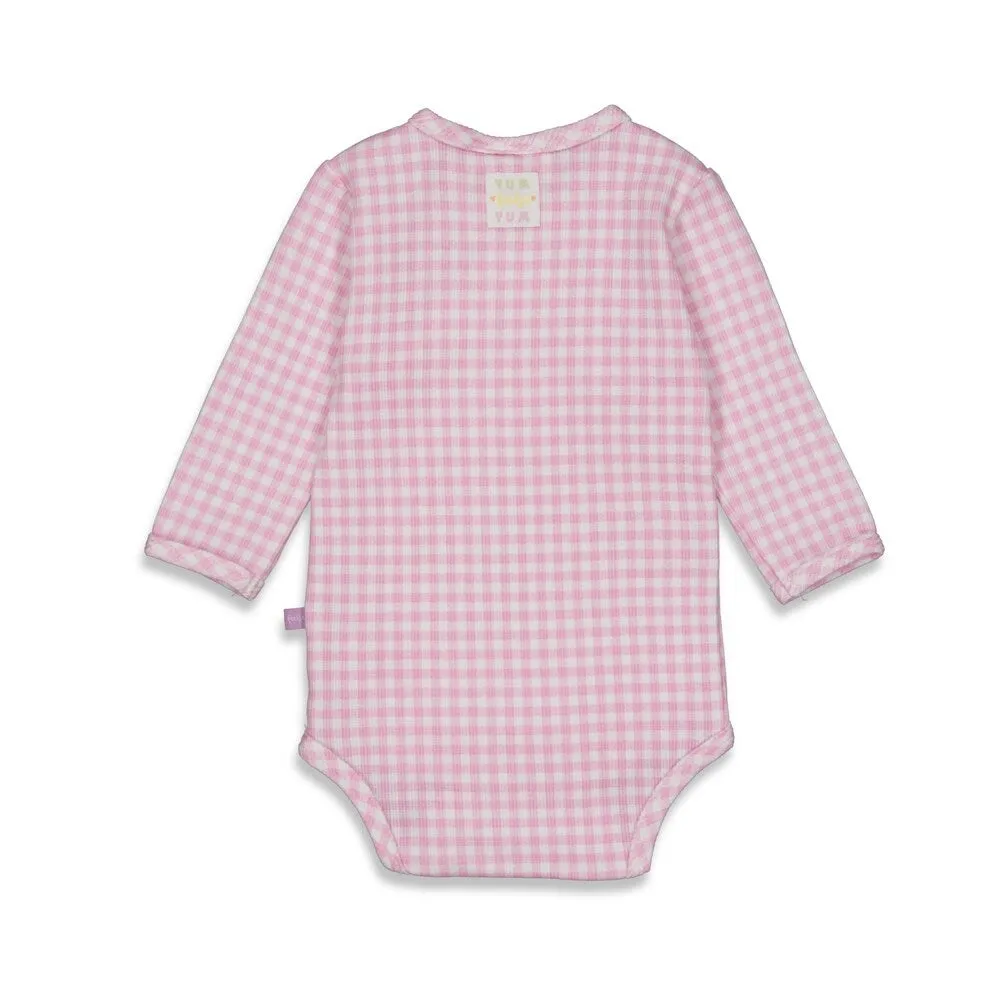 COTTON CANDY Gingham Rib Knit Side-Snap Body