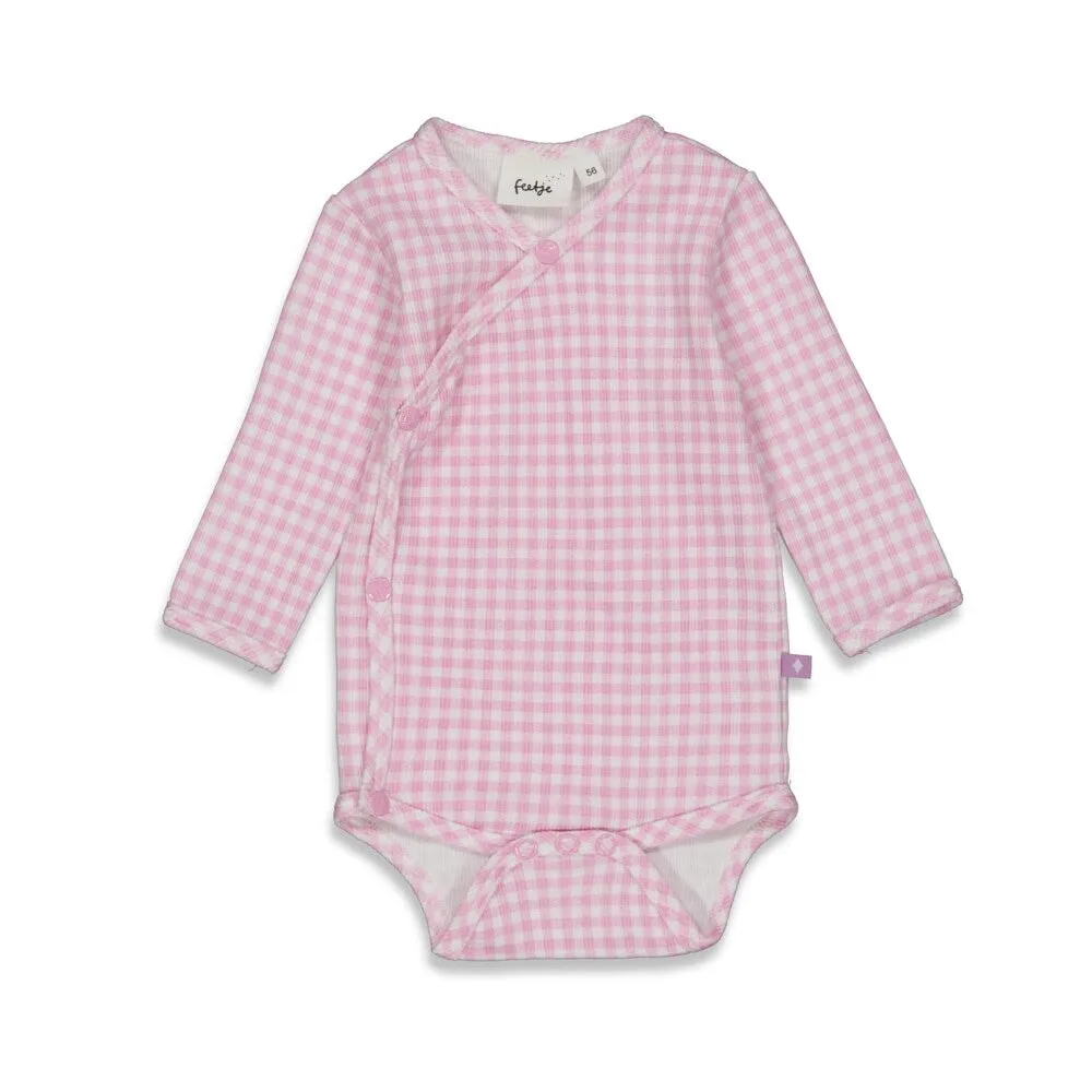 COTTON CANDY Gingham Rib Knit Side-Snap Body