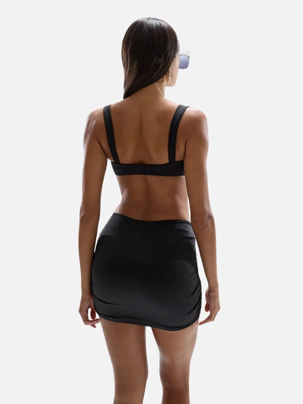 Coupe Heart Cut Out Mini Skirt - Black