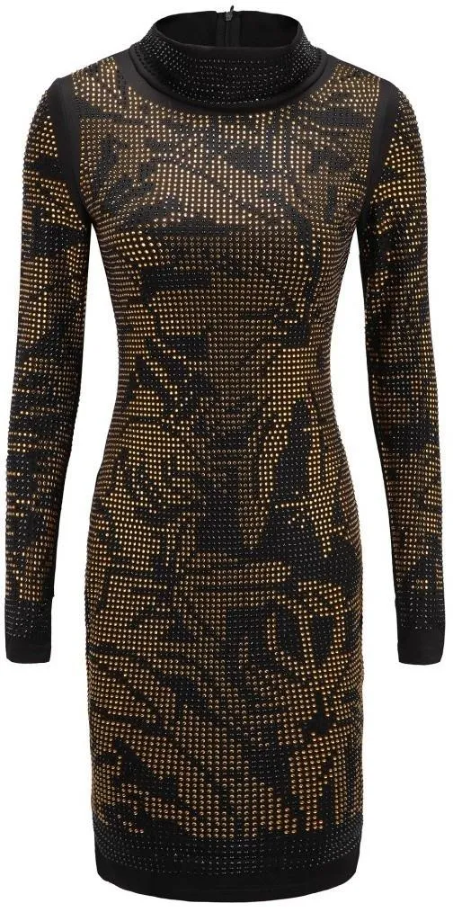 Crystal Embellished Bodycon Mini Dress