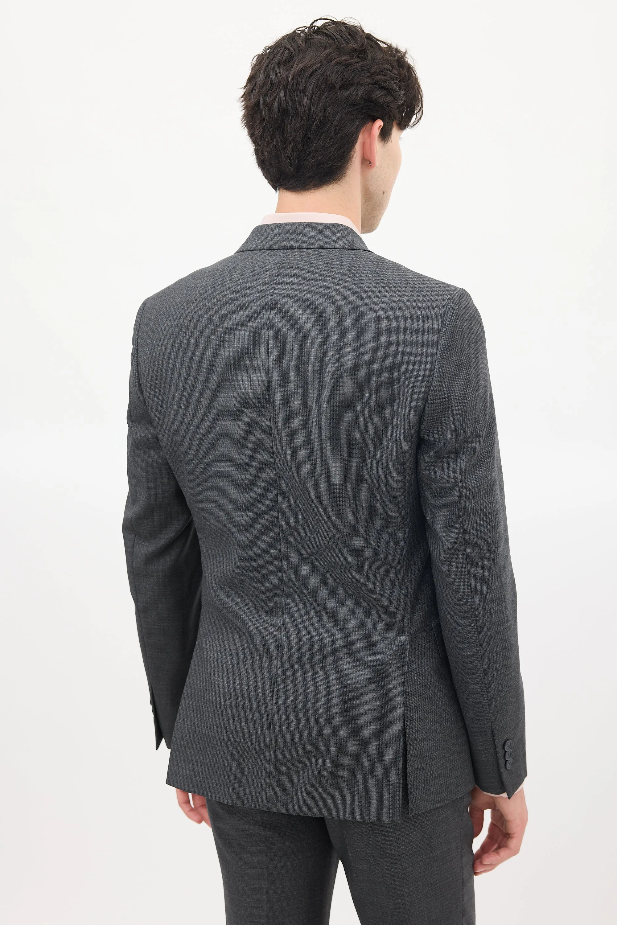 Dark Grey Wool Three Pocket Suit