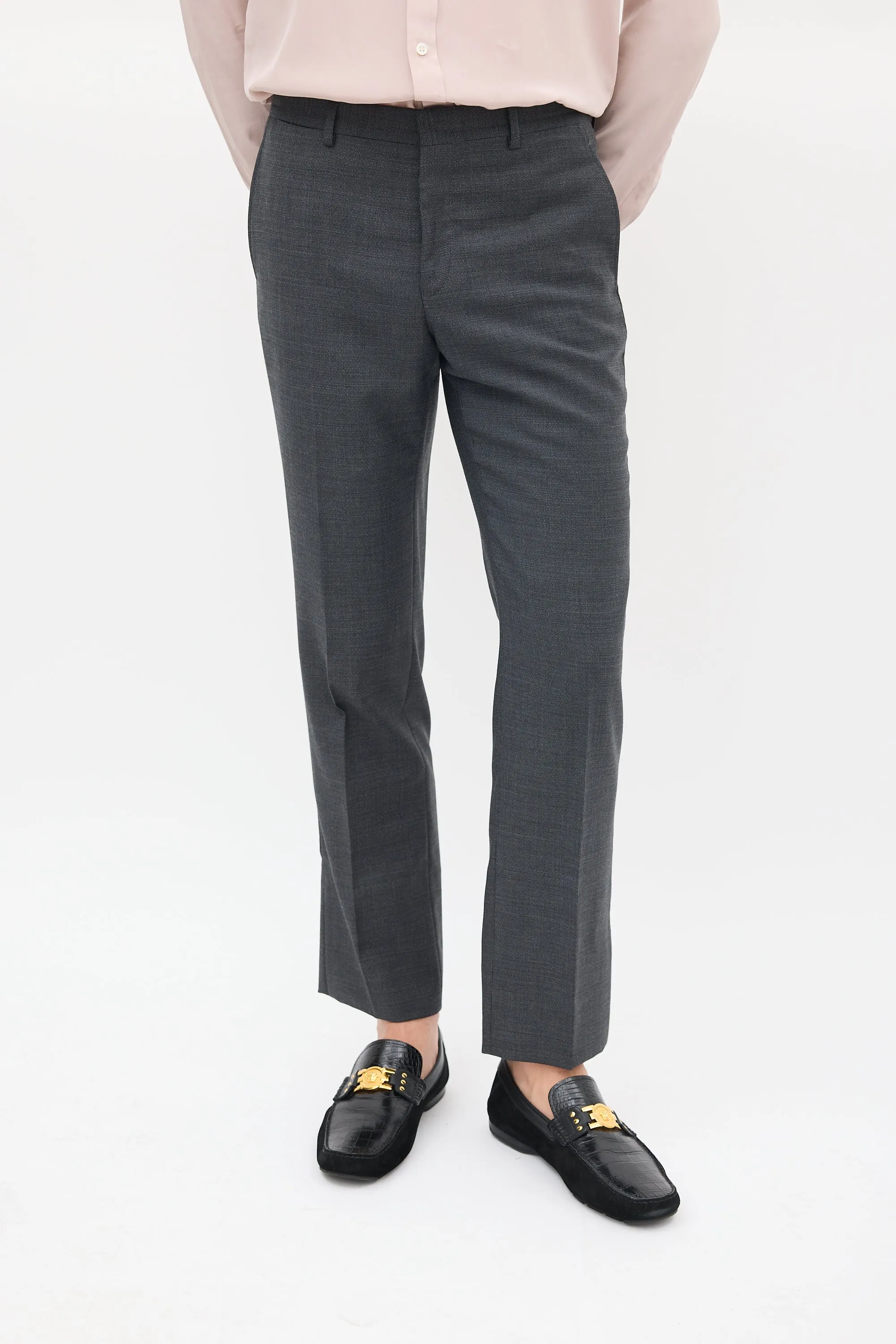 Dark Grey Wool Three Pocket Suit