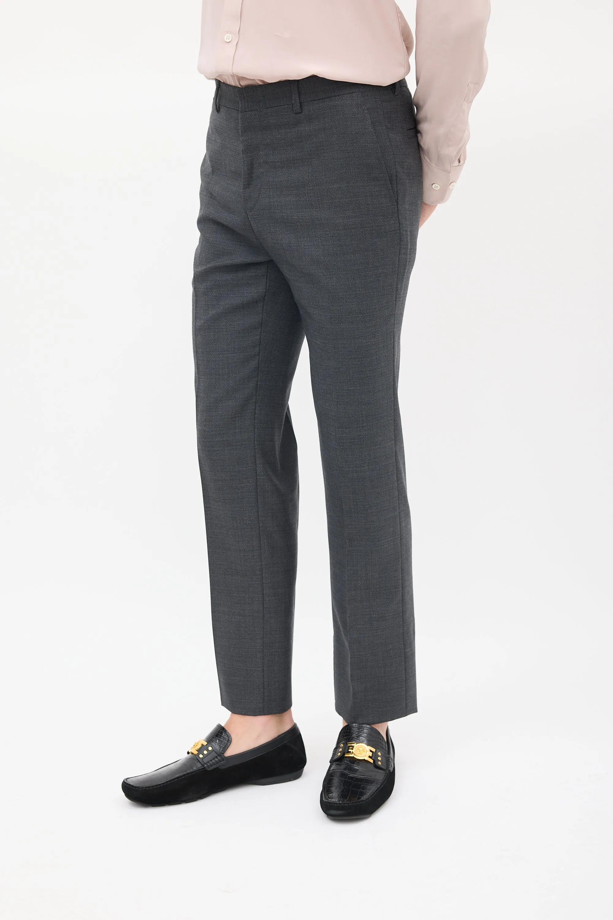 Dark Grey Wool Three Pocket Suit