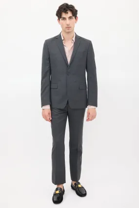 Dark Grey Wool Three Pocket Suit