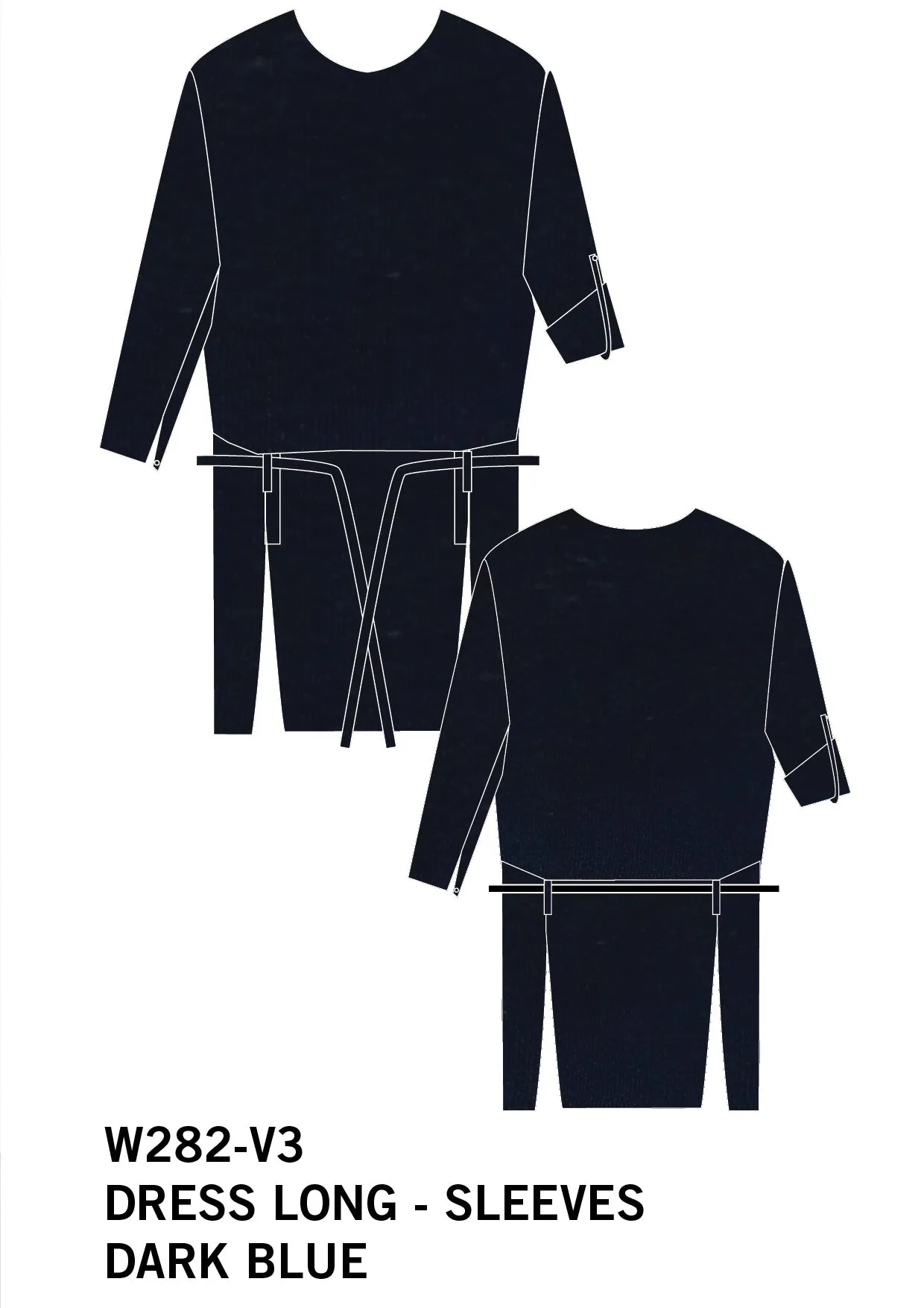DRESS ROLLUP SLEEVES - SILK dark blue