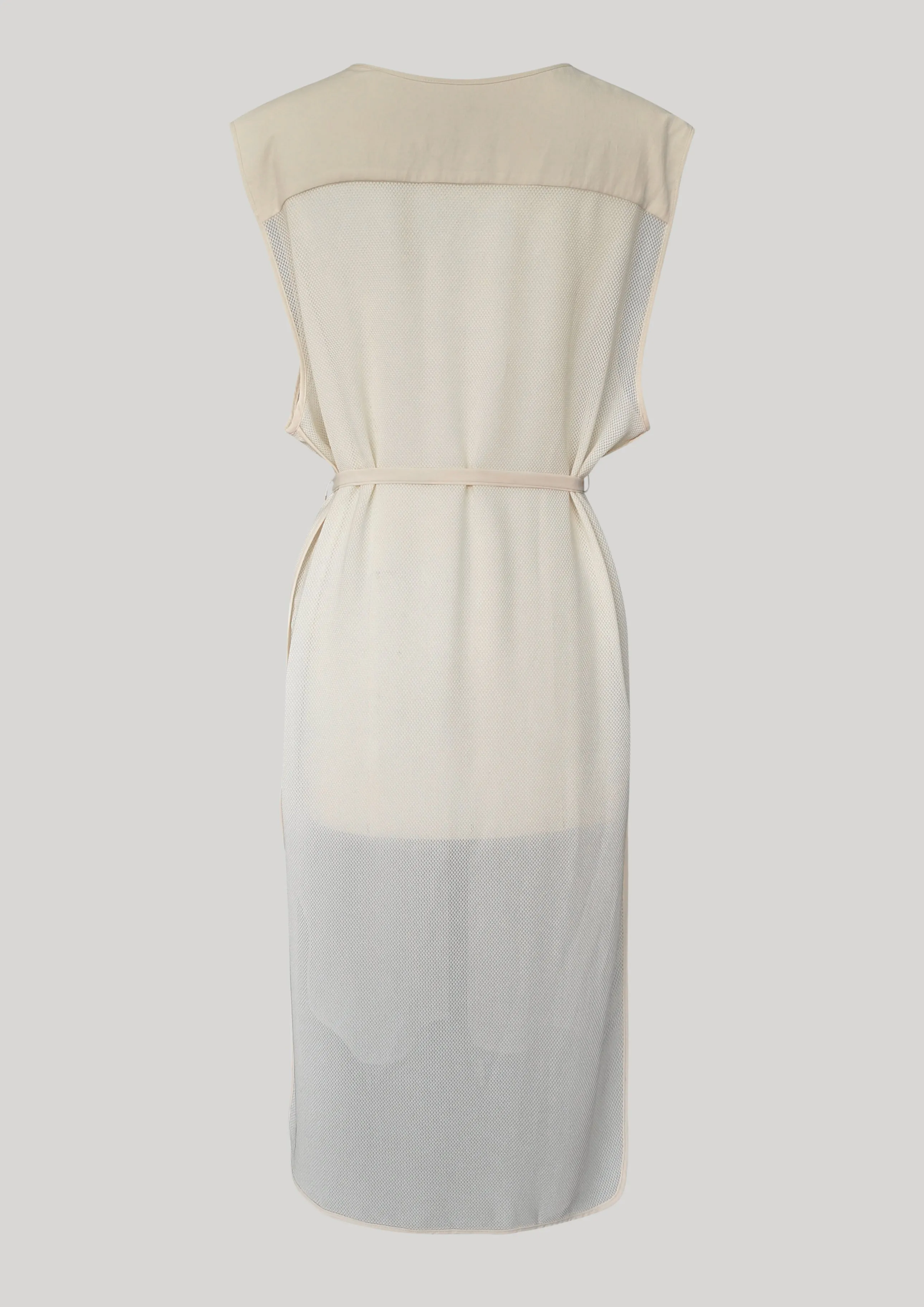 DRESS SLEEVELESS CREME MESH