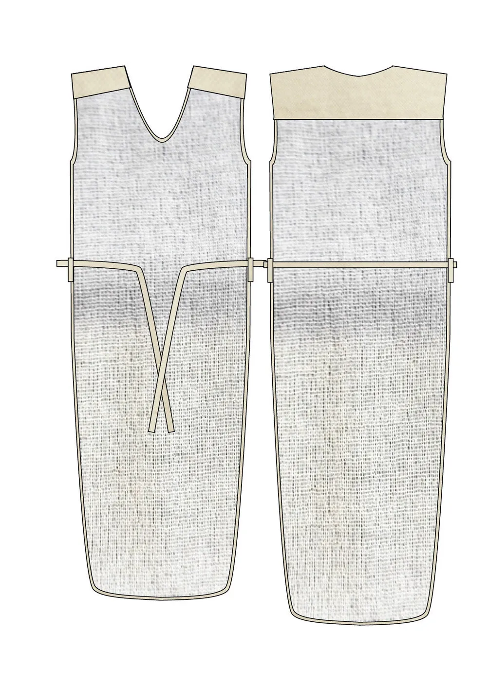 DRESS SLEEVELESS CREME MESH
