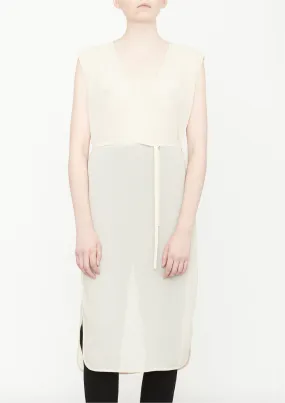 DRESS SLEEVELESS CREME MESH