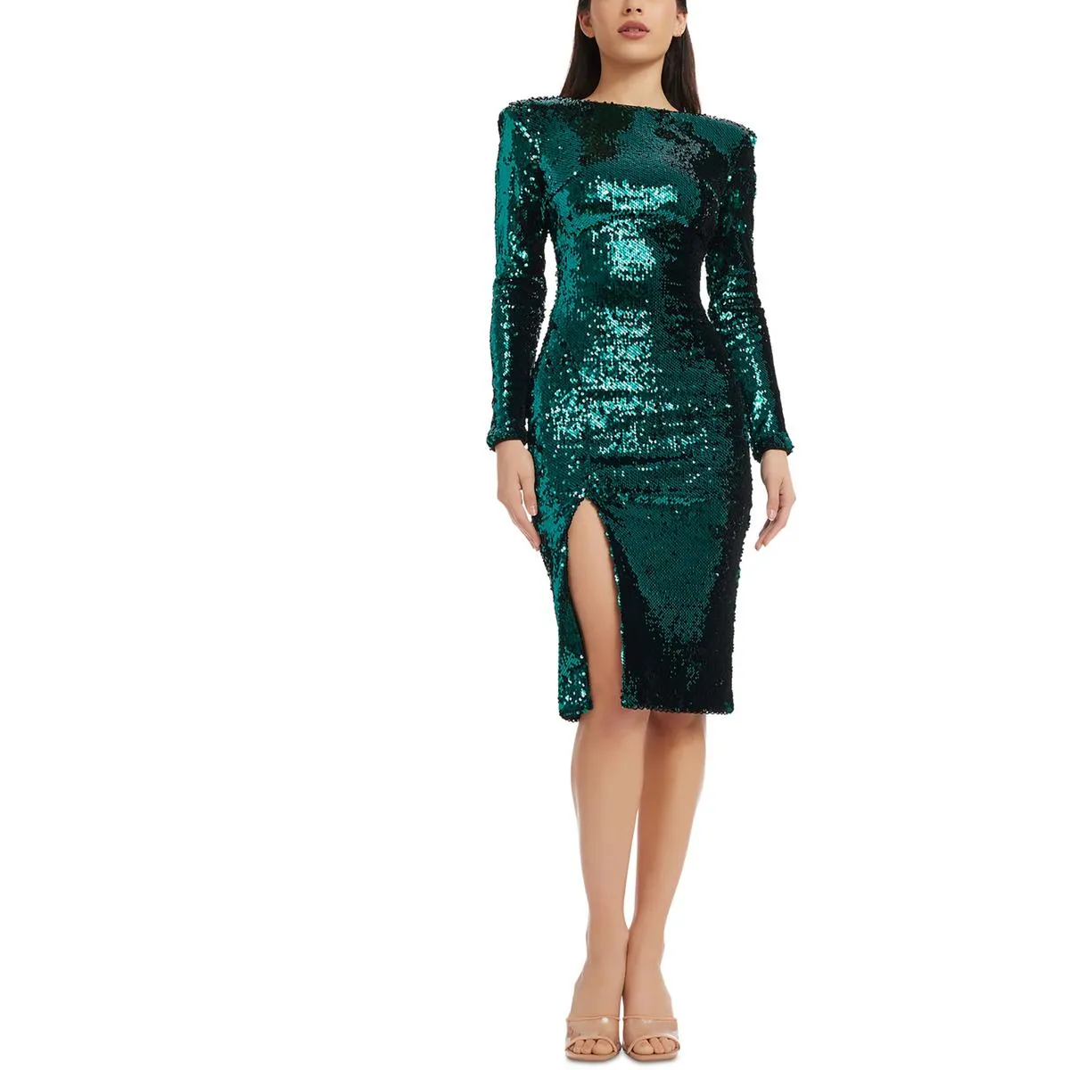 Dress The Population Womens Party Knee-Length Bodycon Dress