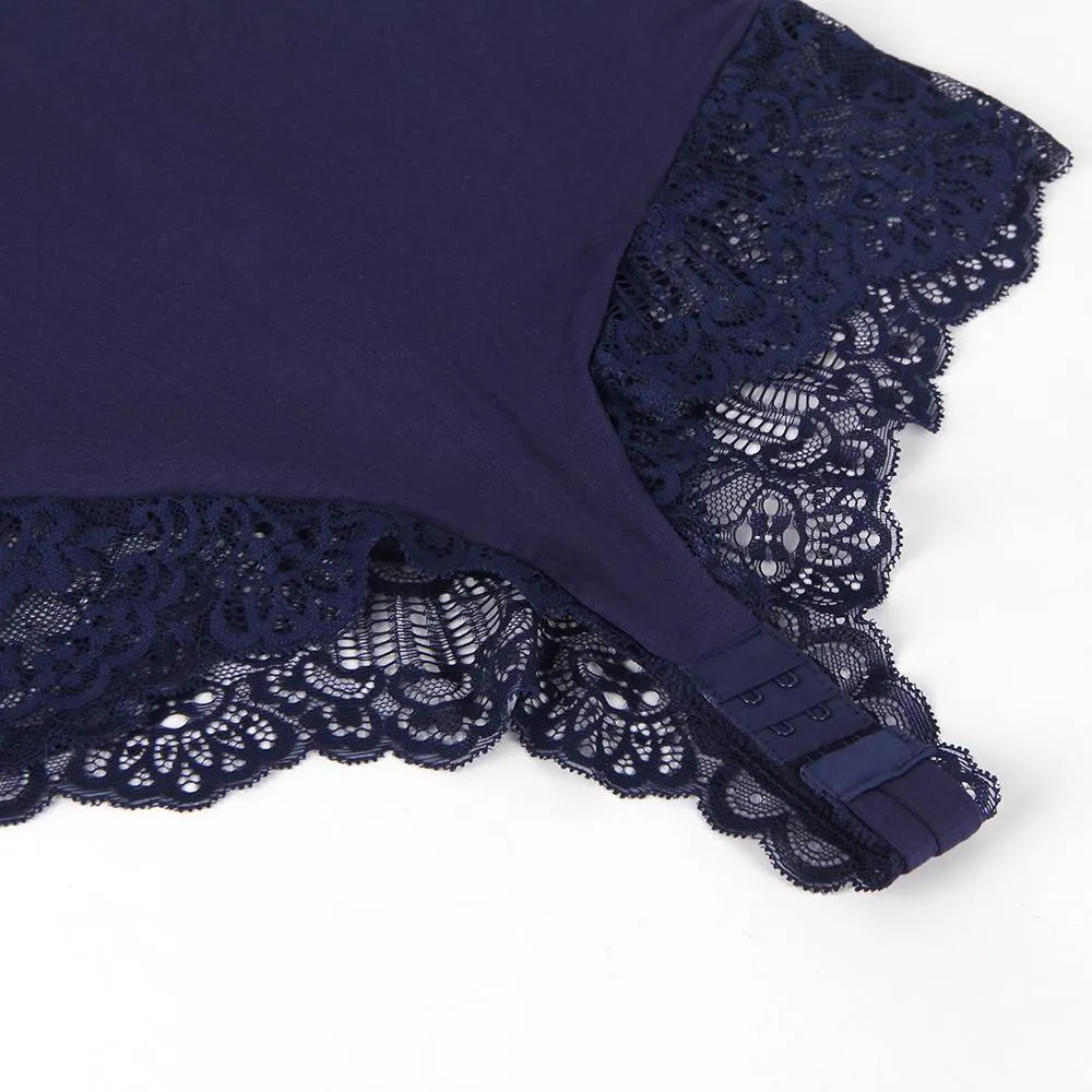 Enchanted Lace Embrace Navy Bodysuit