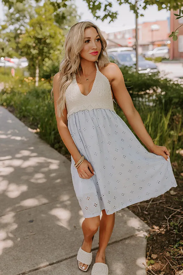 Eye Catcher Eyelet Mini Dress