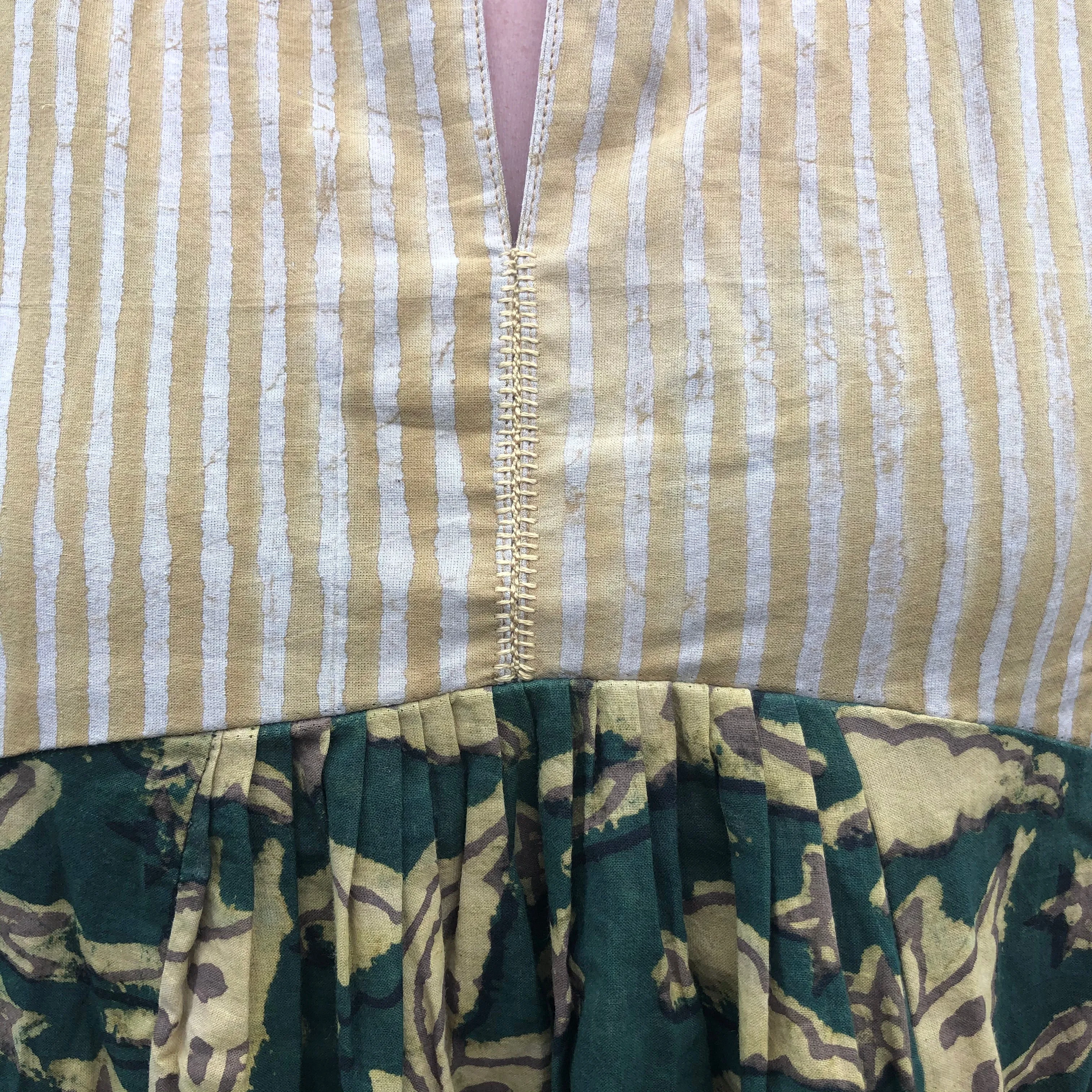 Fair Trade Ethical Mud Resistant Print Dress with Sleeves Flying Cats